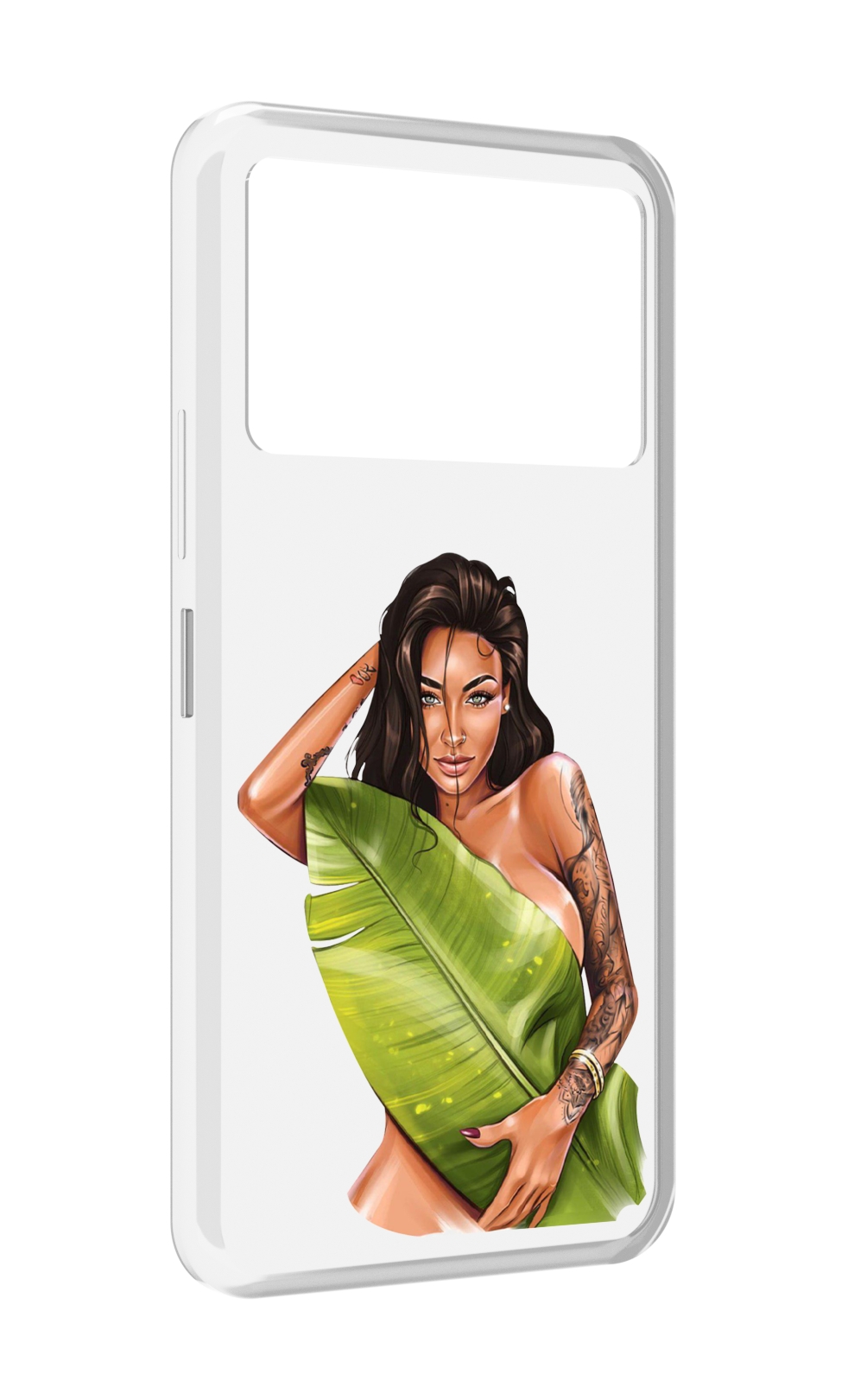 

Чехол MyPads девушка-модель-с-большим-листом женский для Infinix NOTE 12 VIP (X672), Прозрачный, Tocco
