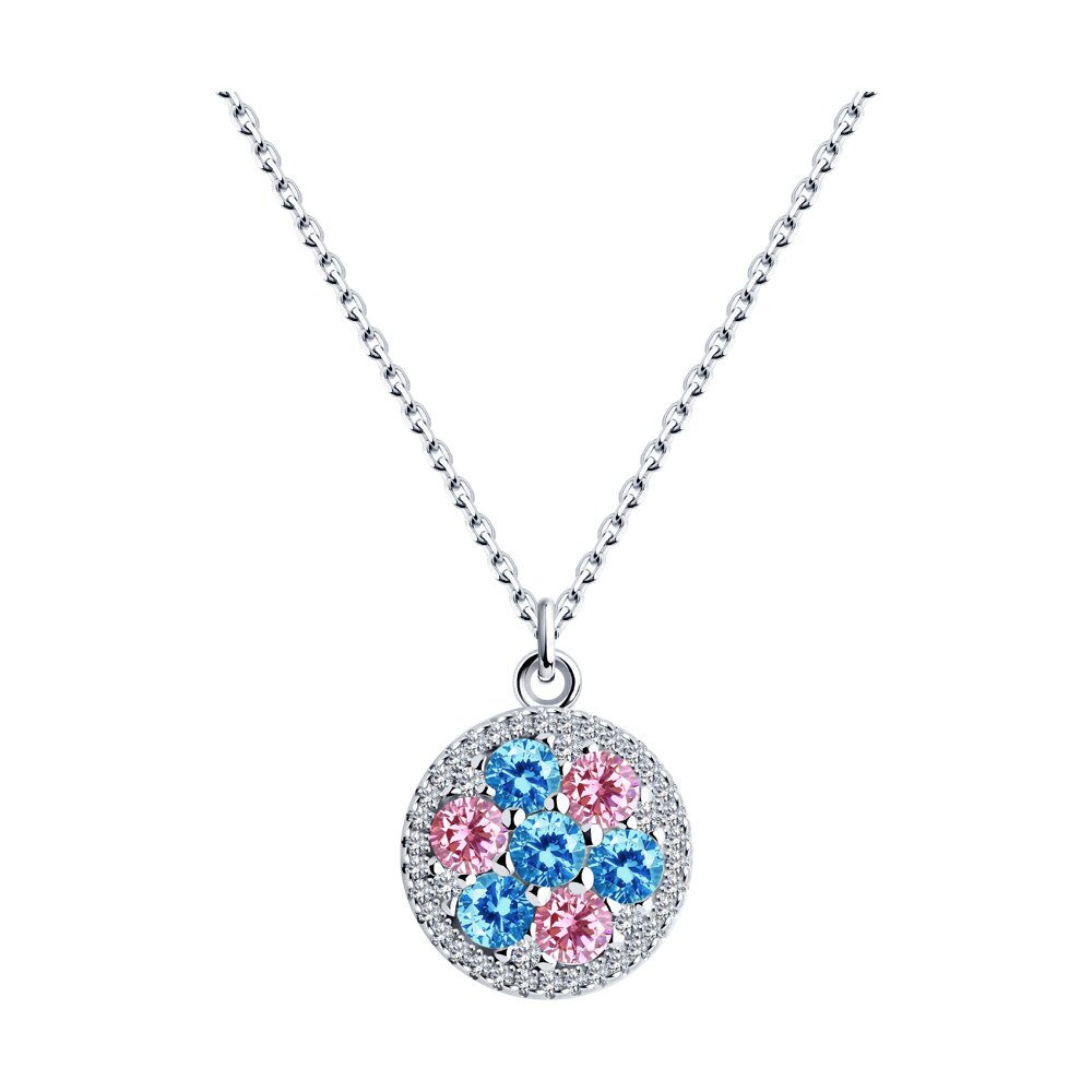 

Колье из серебра 40-45 см SOKOLOV 94071020-91, фианит, 94071020-91