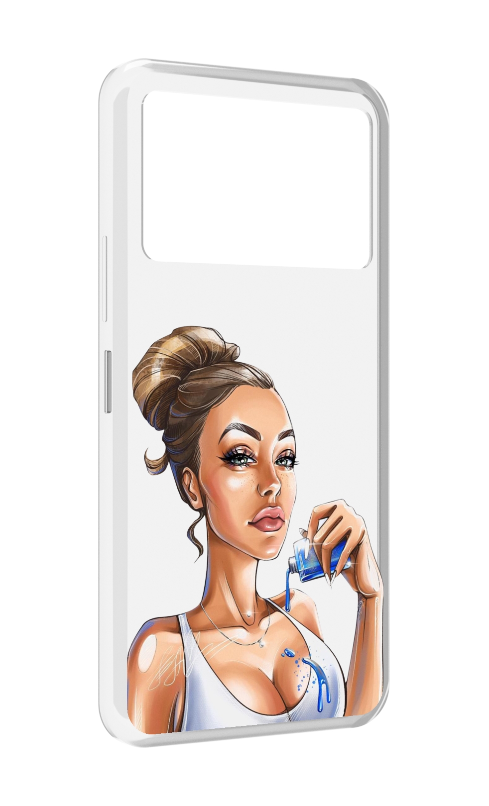 

Чехол MyPads девушка-пролила-краску женский для Infinix NOTE 12 VIP (X672), Прозрачный, Tocco
