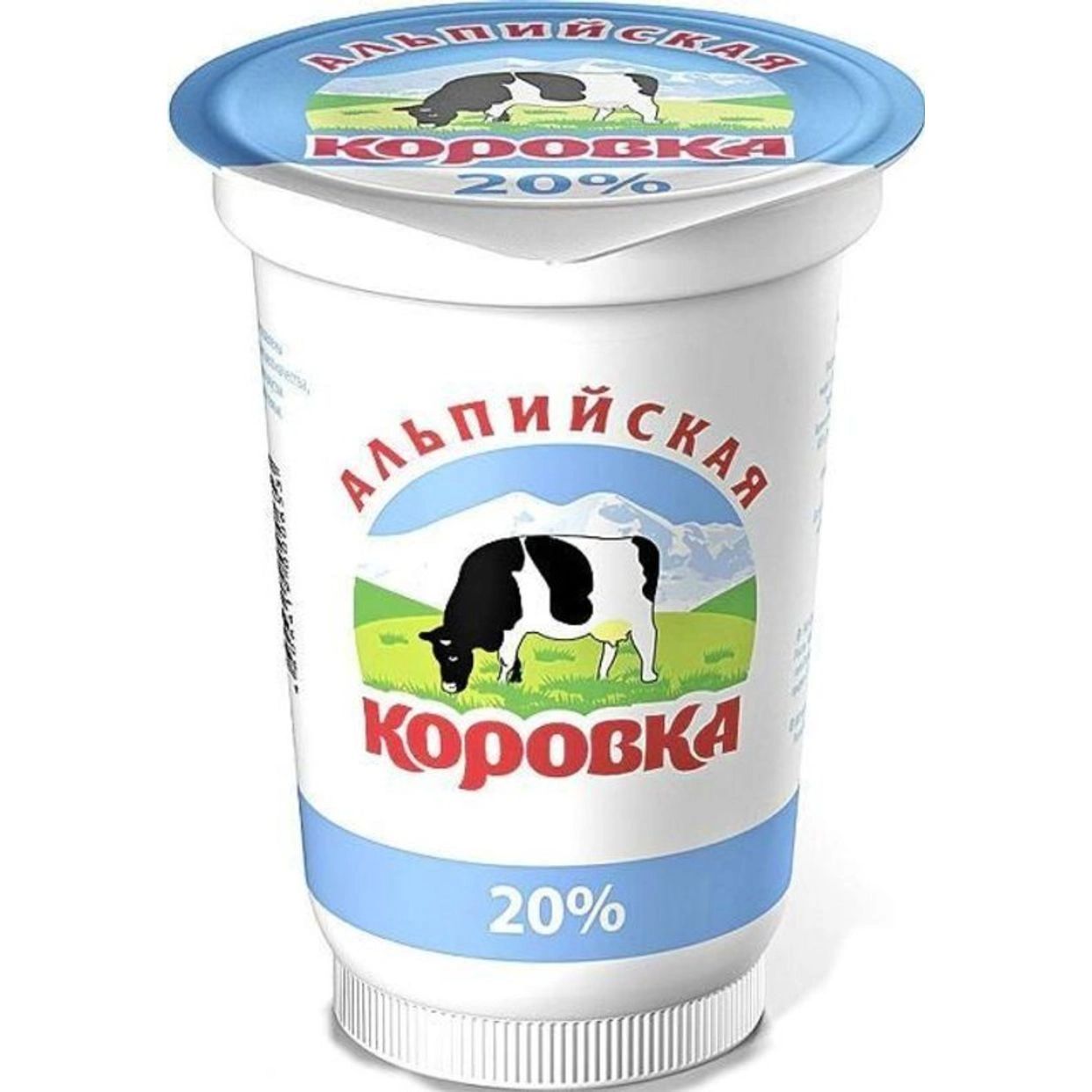 Сметанный продукт Альпийская коровка СЗМЖ 20% 500 г Россия