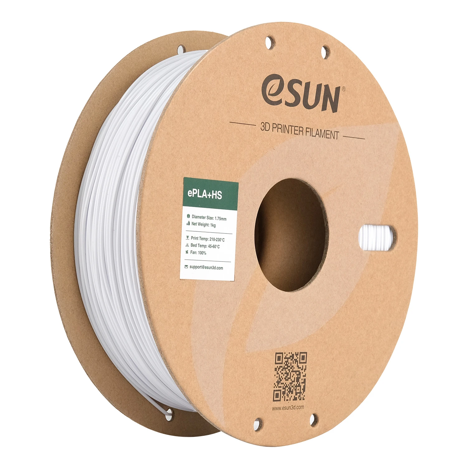 

Пластиковая нить Esun ePLA+HS, 1.75 mm, cold white, 1 kg/roll