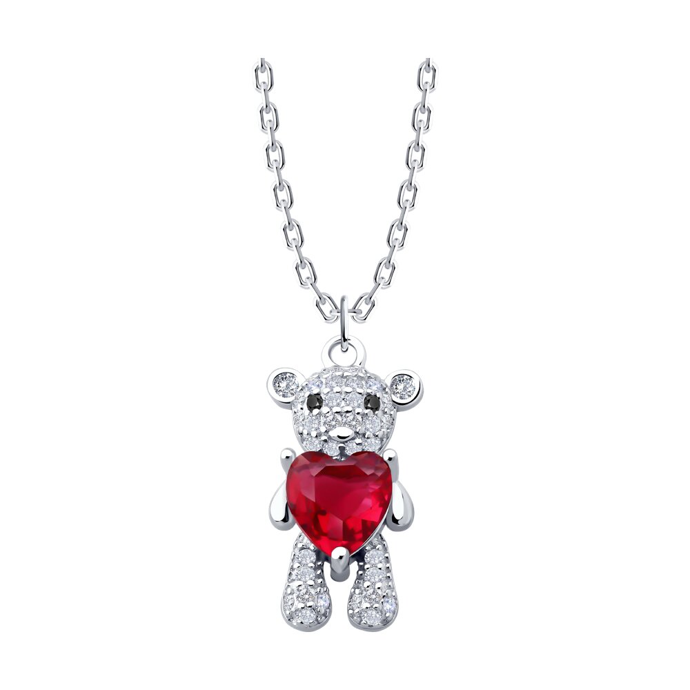 

Колье из серебра 40-45 см SOKOLOV 94071078-91, фианит, 94071078-91