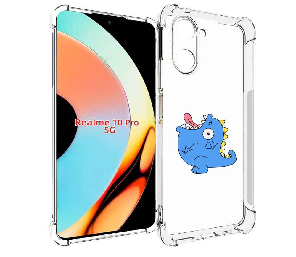 

Чехол бампер MyPads голубая-рыбка для Realme 10 Pro противоударный, Прозрачный, Tocco