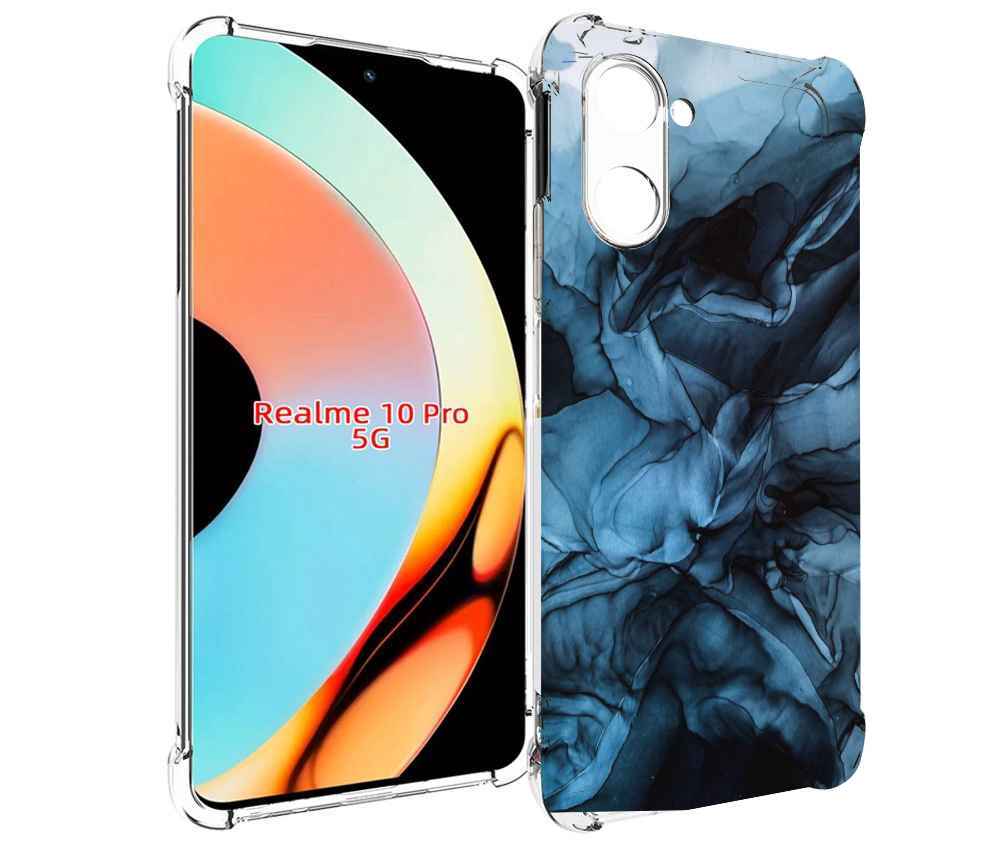 

Чехол бампер MyPads голубой дымок для Realme 10 Pro противоударный, Прозрачный, Tocco