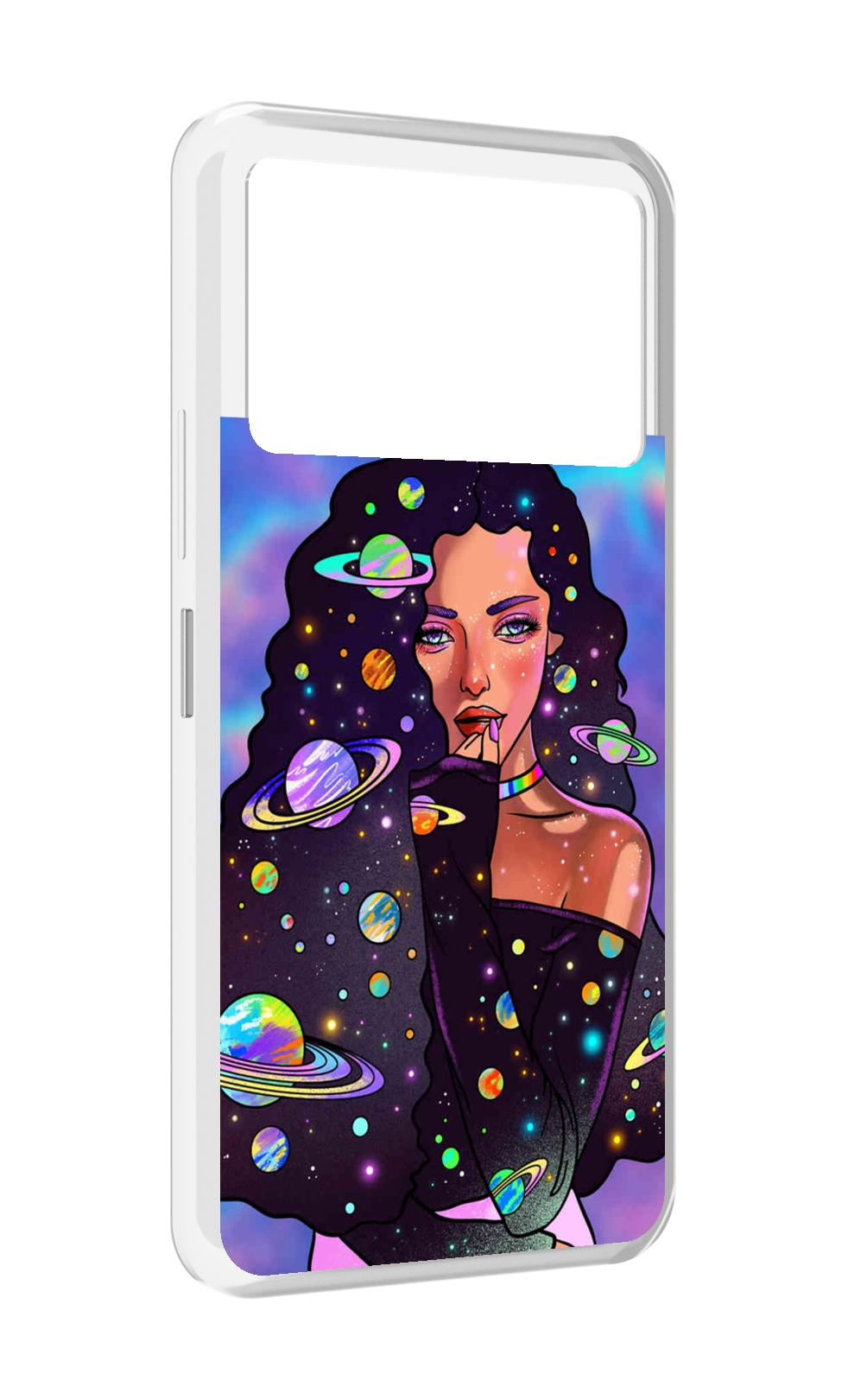 

Чехол MyPads девушка-с-планетами-в-волосах женский для Infinix NOTE 12 VIP (X672), Прозрачный, Tocco