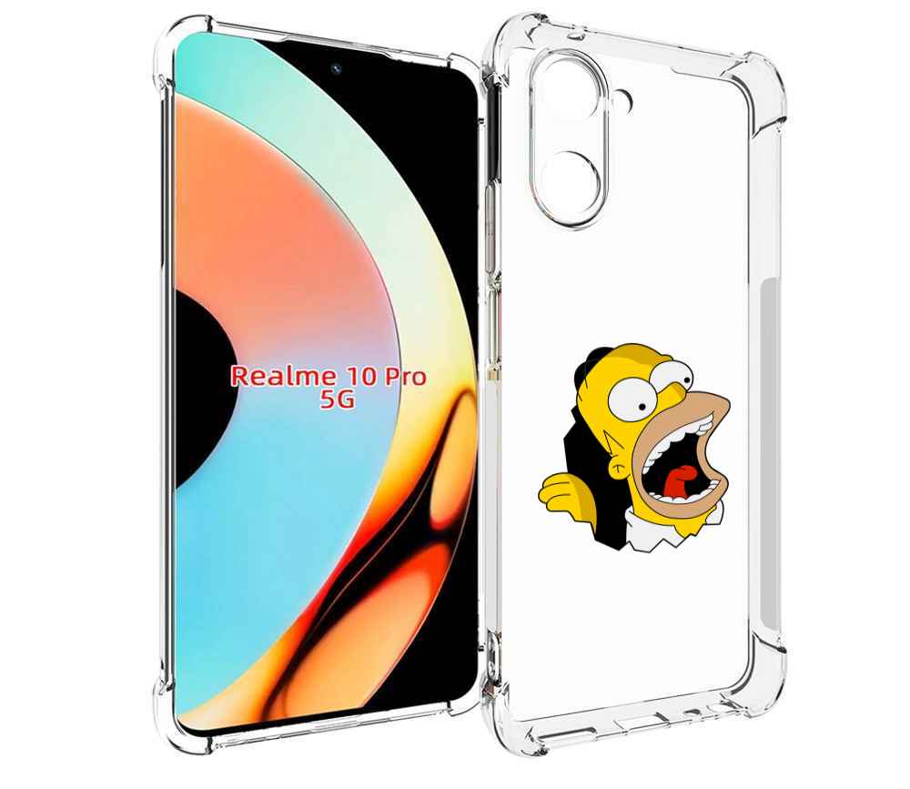

Чехол бампер MyPads гомер-голодный для Realme 10 Pro противоударный, Прозрачный, Tocco