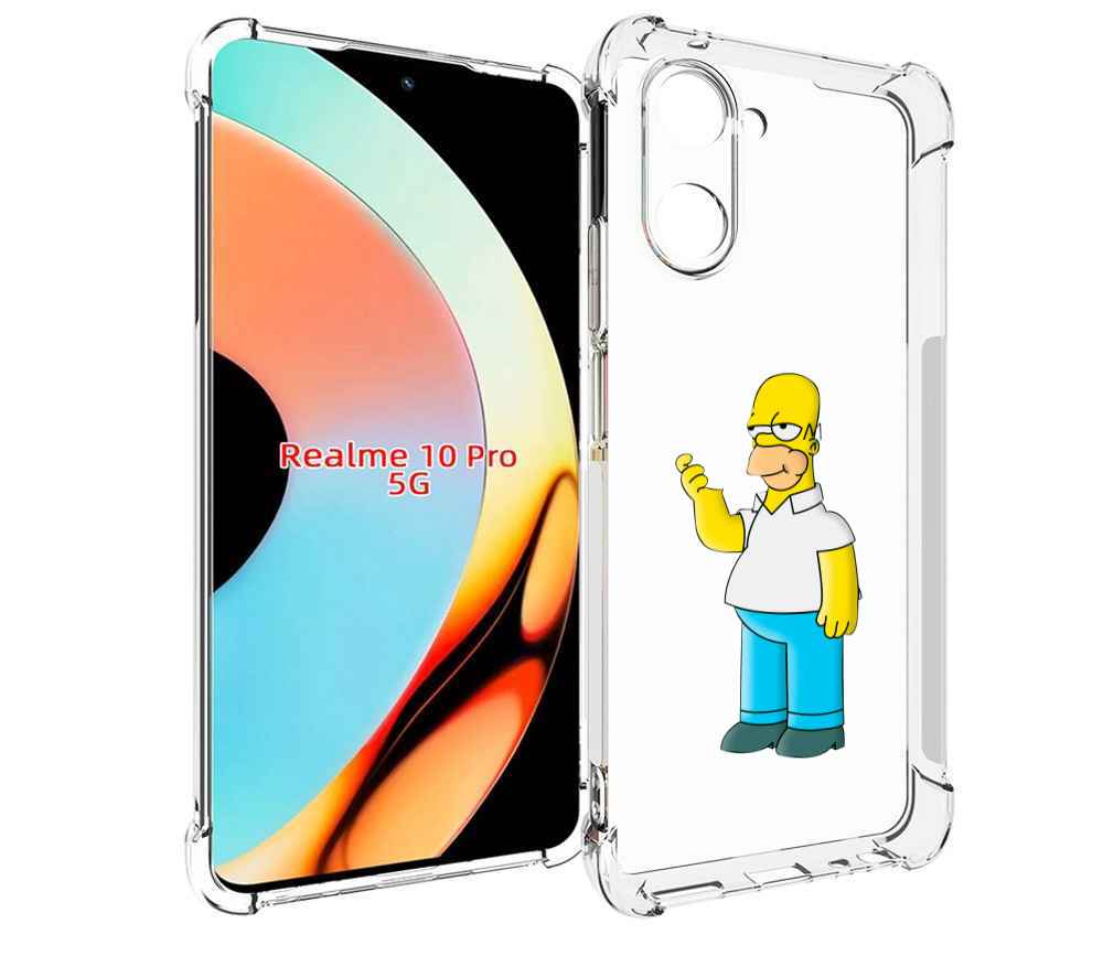

Чехол бампер MyPads гомер-симпсон для Realme 10 Pro противоударный, Прозрачный, Tocco