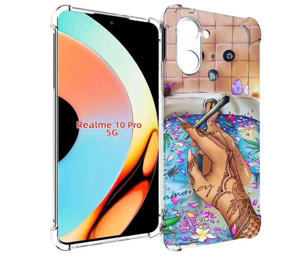 

Чехол бампер MyPads девушка в ванне женский для Realme 10 Pro пр..., Прозрачный, Tocco