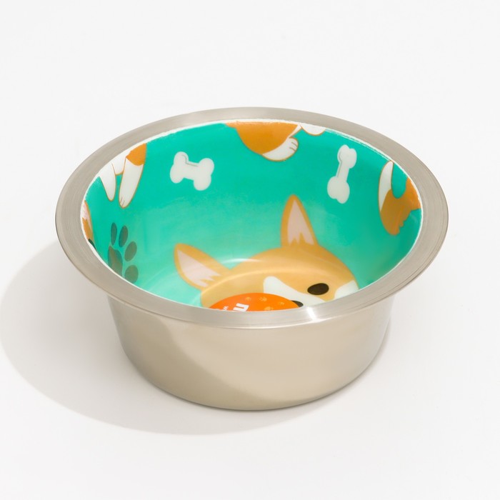 

Миска стандартная Пижон цветная чаша, 200 мл (KE-3271CF), Серебристый;голубой