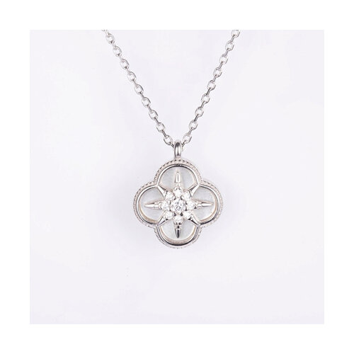 

Колье из серебра 40-45 см SOKOLOV 94071095-91, фианит/перламутр, 94071095-91