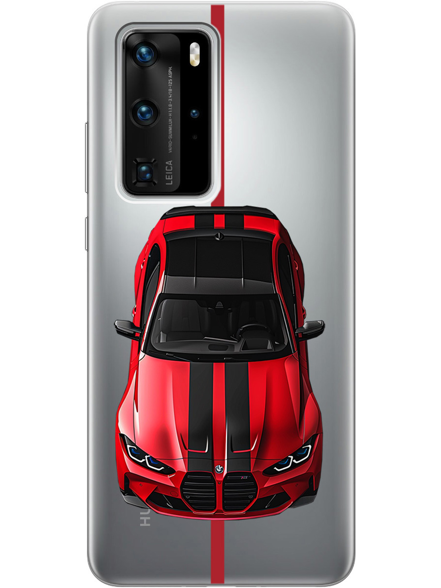 

Силиконовый чехол на Huawei P40 Pro с принтом "Красный БМВ", Прозрачный;голубой, 722839251