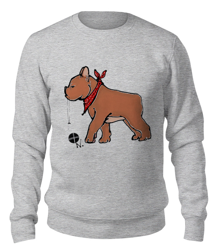 

Свитшот унисекс Printio Bull_dog серый M, Bull_dog