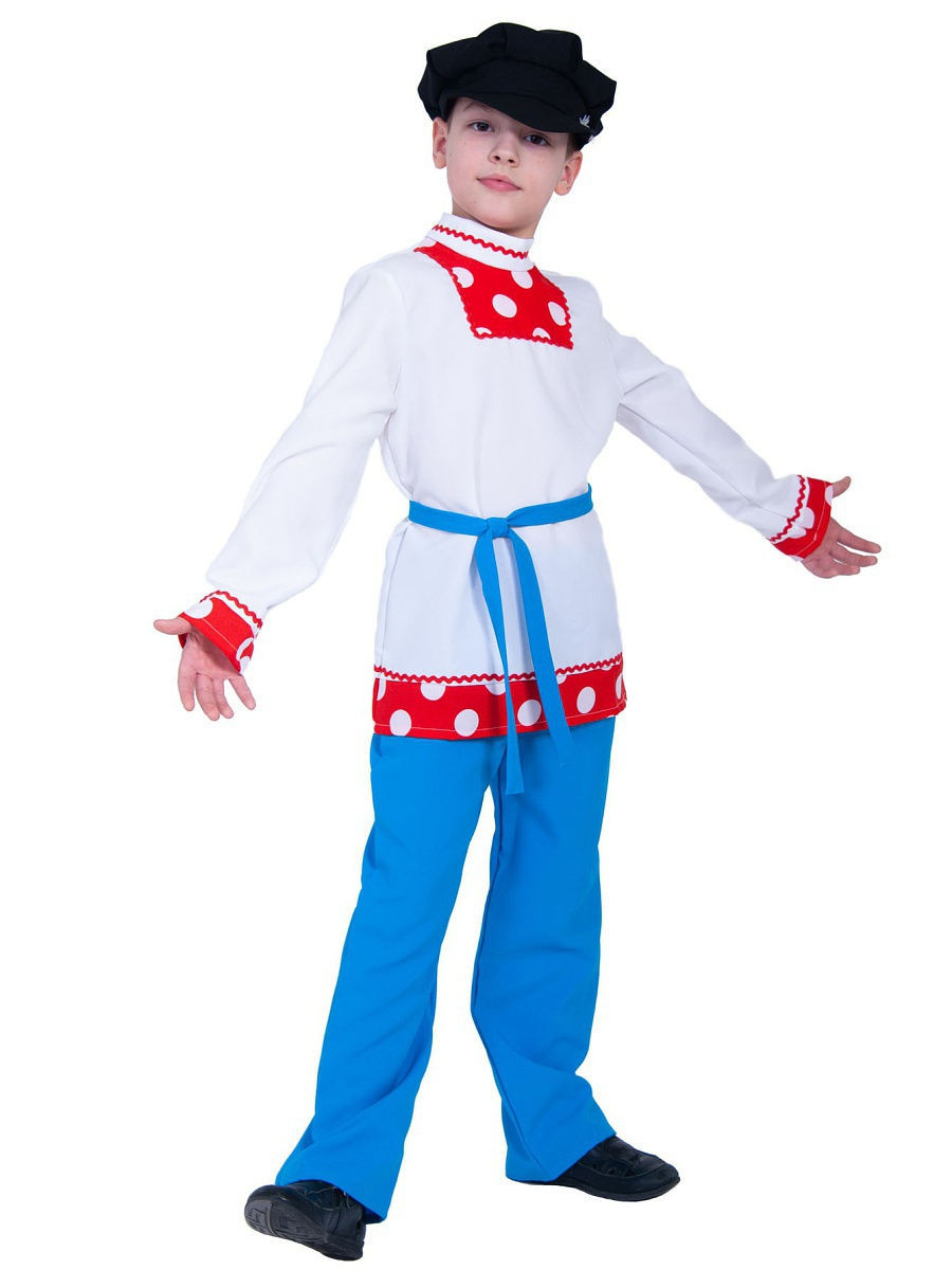 фото Карнавальный костюм карнавалофф иванушка, цв. белый; синий р.116