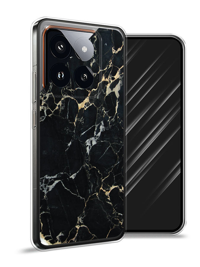 

Чехол Awog на Xiaomi 14 Pro "Черный мрамор уголок", Черный;золотистый, 320450-1