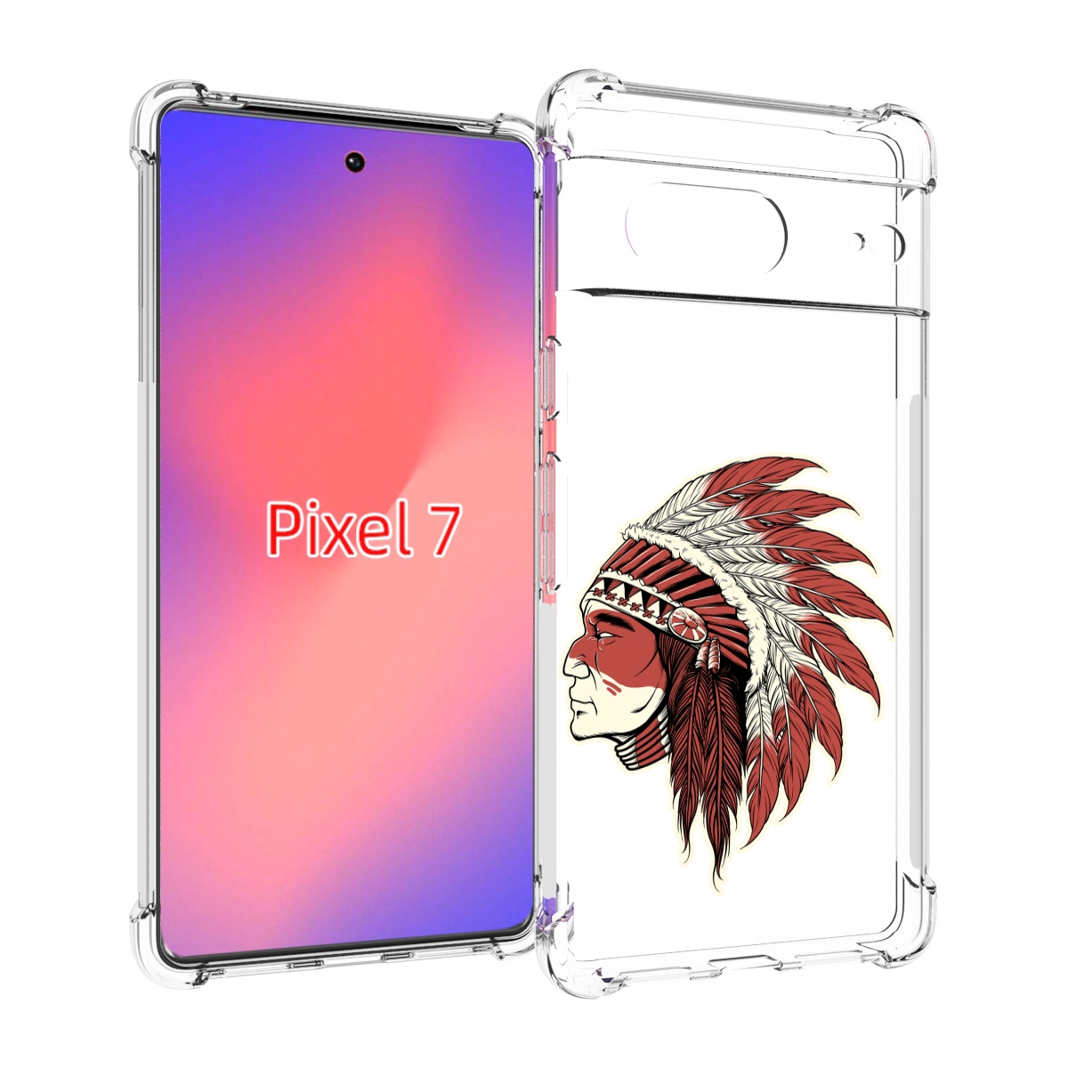 

Чехол Mypads Красный Индеец Для Google Pixel 7, Прозрачный, Tocco