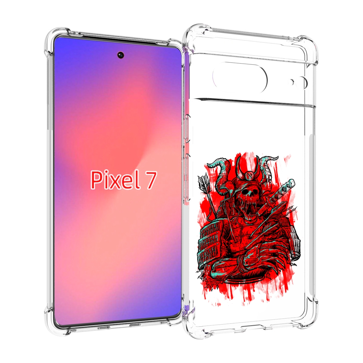 

Чехол Mypads Красный Скелет Воин Для Google Pixel 7, Прозрачный, Tocco