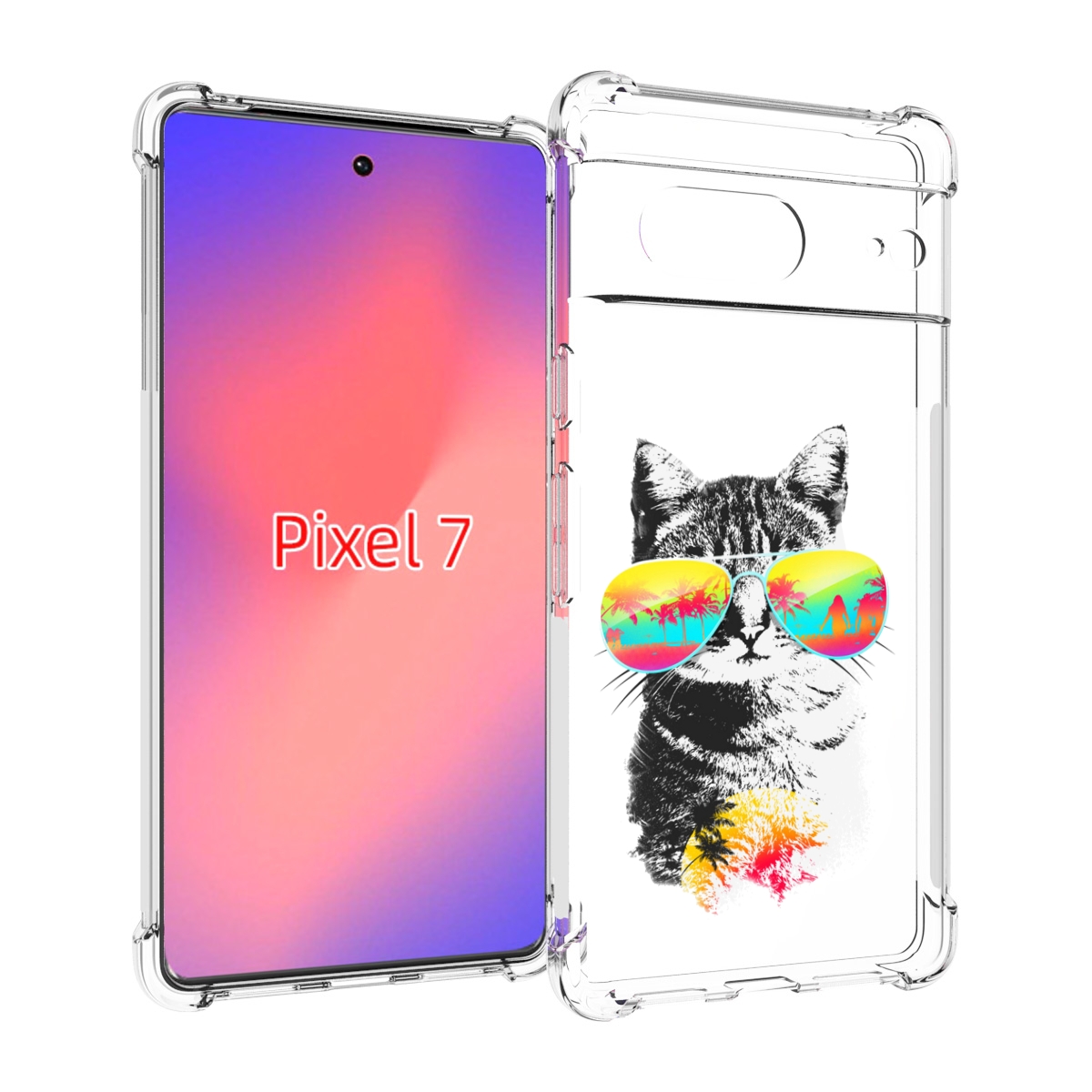 

Чехол Mypads Крутой Кот Для Google Pixel 7, Прозрачный, Tocco