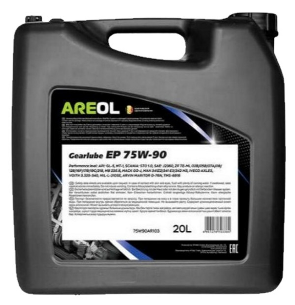 Areol Gearlube Ep 75w90 (20л) Полусинт. Трансм. Масло Для Гипоидных Передач Api Gl-5