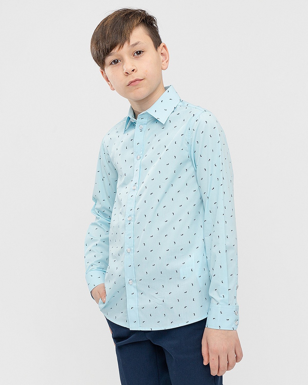 

Сорочка голубая Button Blue 221BBBS23021807 р.122, 221BBBS23021807