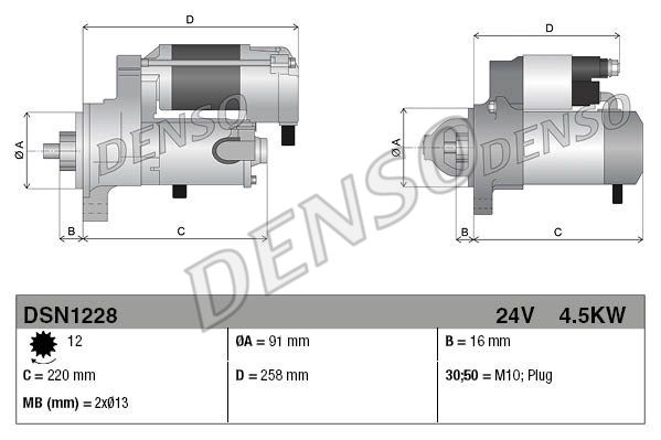 

Стартер 24V 4.5Kw DENSO dsn1228, Стартер 24V 4.5Kw DENSO dsn1228 DENSO dsn1228