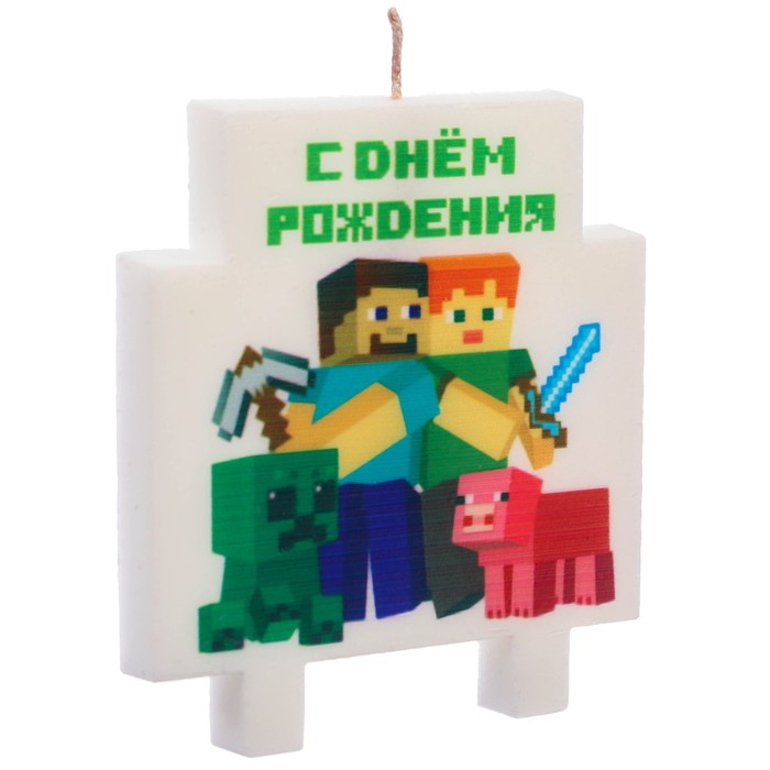 

Свеча в торт "С Днем Рождения!", 7,7х8,9 см, Разноцветный