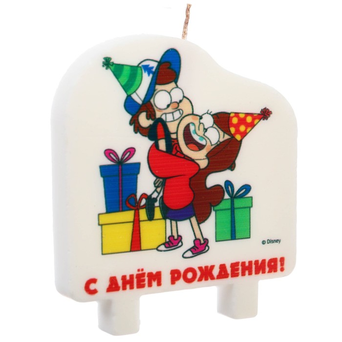

Свеча в торт "С Днем Рождения!", Гравити Фолз, 8х9,3 см, Разноцветный