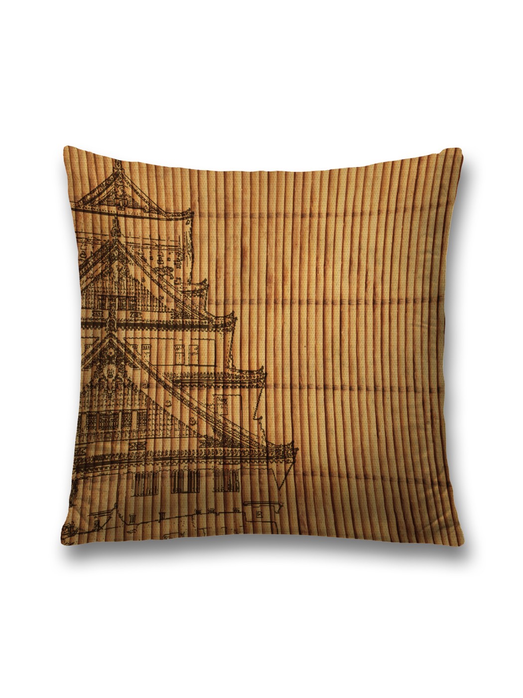 фото Наволочка joyarty декоративная "храм на бамбуке" на молнии, 45x45 см