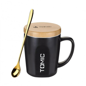 Tomic кружка с бамбуковой крышкой Xiaomi Tomic Ceramic Cup With Bamboo Cover Black