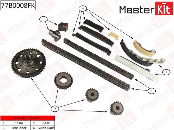 

Ремкомплект ГРМ MASTERKIT 77b0008fk