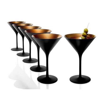 фото Stolzle набор бокалов для мартини olympic 240 мл, черный/золотой, 6 шт. 1400025el096-6