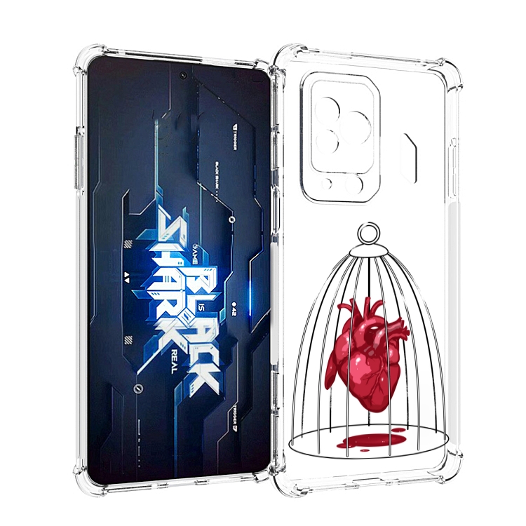 

Чехол MyPads сердце в клетке для Xiaomi Black Shark 5 Pro, Прозрачный, Tocco