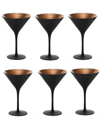 фото Stolzle набор бокалов для мартини olympic 240 мл, черный/бронзовый, 6 шт. 1400025el098-6