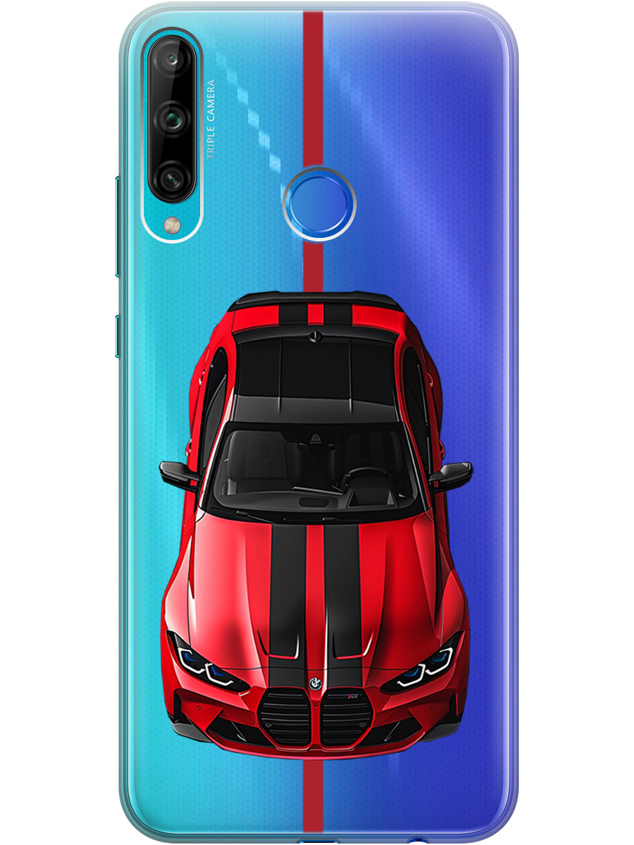 

Силиконовый чехол на Honor 9C, Huawei P40 Lite E с принтом "Красный БМВ", Прозрачный;голубой, 722946251