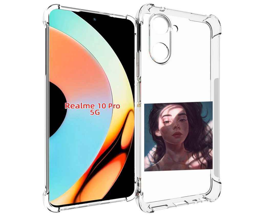 

Чехол бампер MyPads девушка-в-лучах женский для Realme 10 Pro пр..., Прозрачный, Tocco