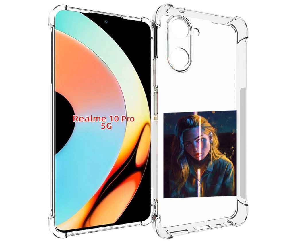 

Чехол бампер MyPads девушка-в-тени для Realme 10 Pro противоударный, Прозрачный, Tocco