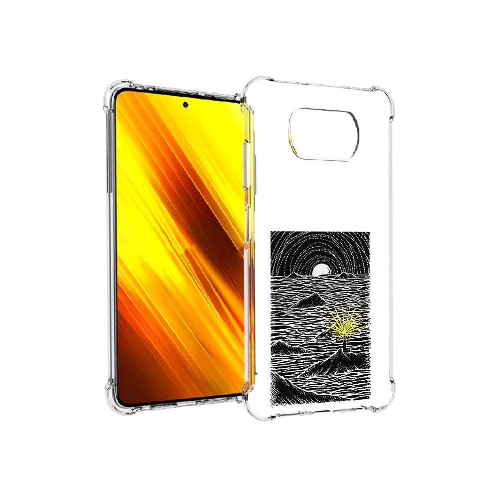 

Чехол MyPads Tocco для Xiaomi Poco X3 маяк в черно белом море (PT154881.262.460), Прозрачный, Tocco