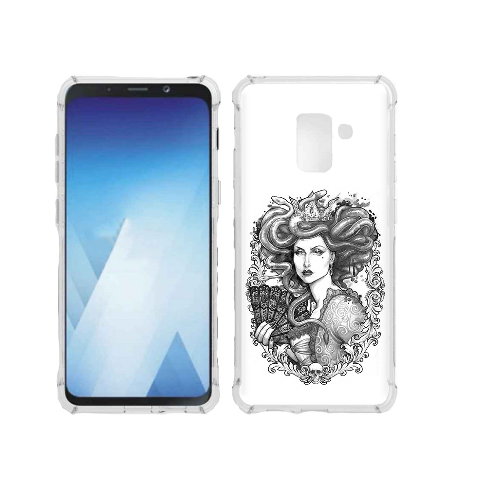 Чехол MyPads Tocco для Samsung Galaxy A5 (2018) медуза черно белый (PT95317.573.472)