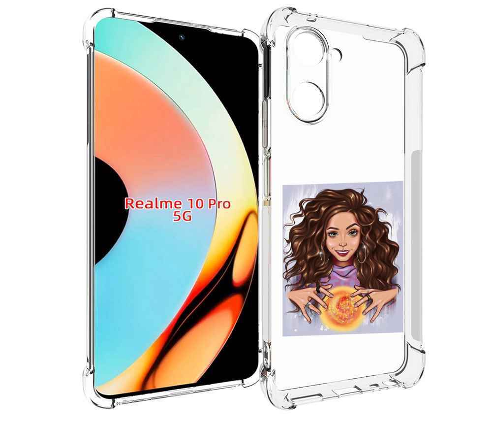 

Чехол бампер MyPads девушка-волшебница для Realme 10 Pro противо..., Прозрачный, Tocco