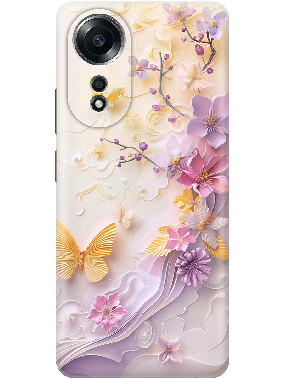 

Силиконовый чехол на Oppo A58 4G с принтом "Оранжевые бабочки", Прозрачный;белый;оранжевый;фиолетовый, 782630023