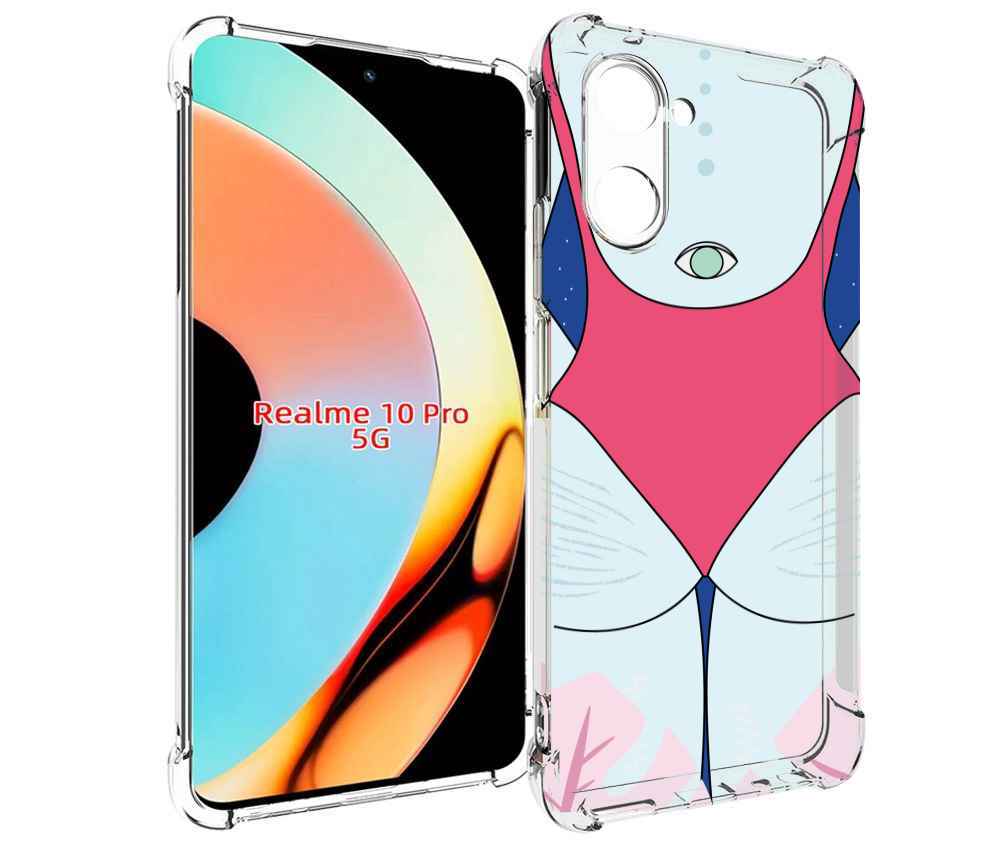 

Чехол бампер MyPads девушка-с-глазом-на-спине для Realme 10 Pro ..., Прозрачный, Tocco