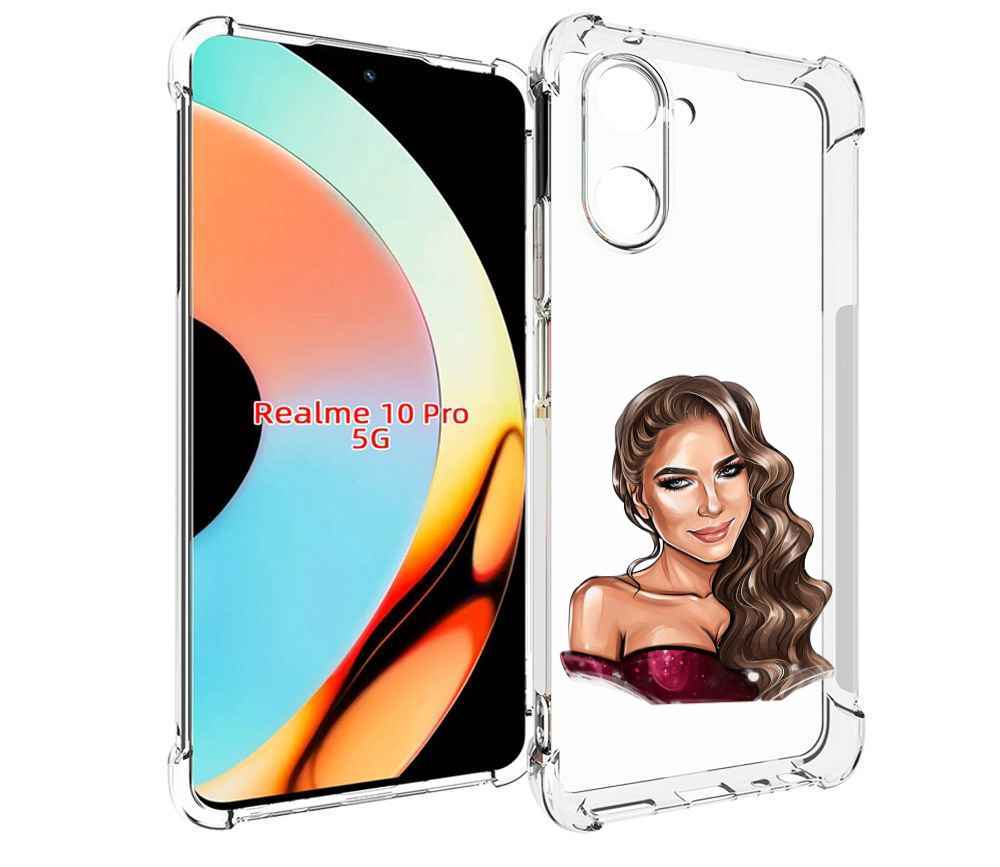 

Чехол бампер MyPads девушка-с-улыбкой женский для Realme 10 Pro ..., Прозрачный, Tocco