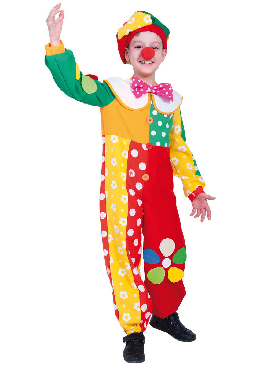 фото Карнавальный костюм карнавалофф клоун, цв. разноцветный р.128