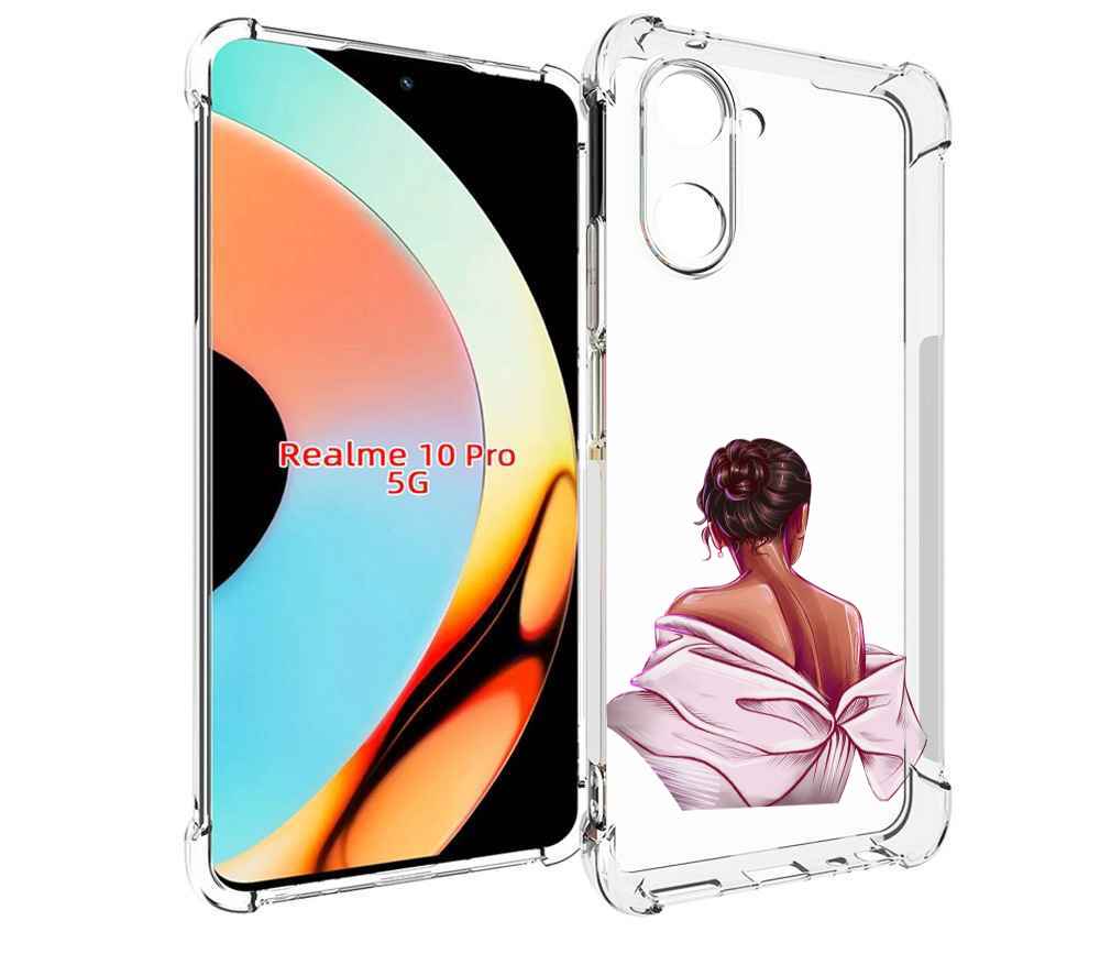 

Чехол бампер MyPads девушка-со-спины женский для Realme 10 Pro п..., Прозрачный, Tocco