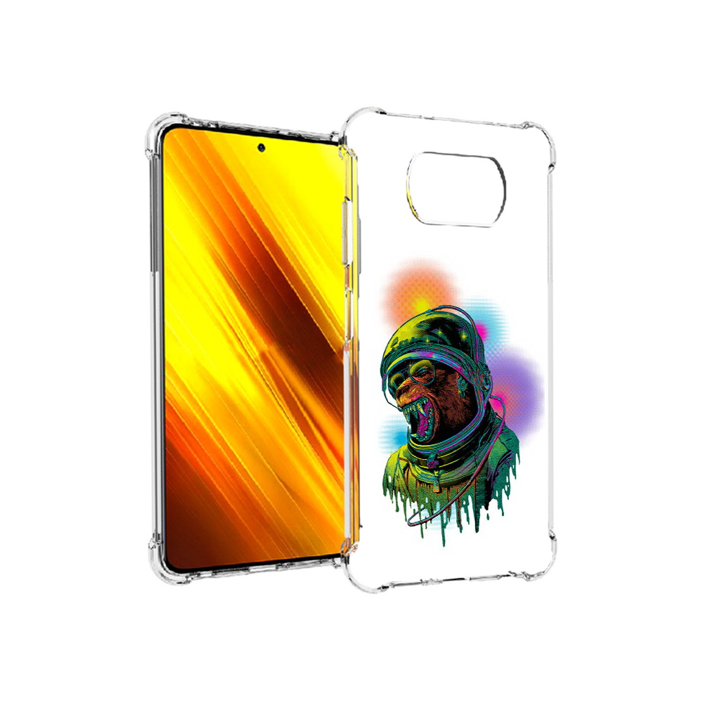 

Чехол MyPads Tocco для Xiaomi Poco X3 медведь космонавт (PT154881.262.466), Прозрачный, Tocco