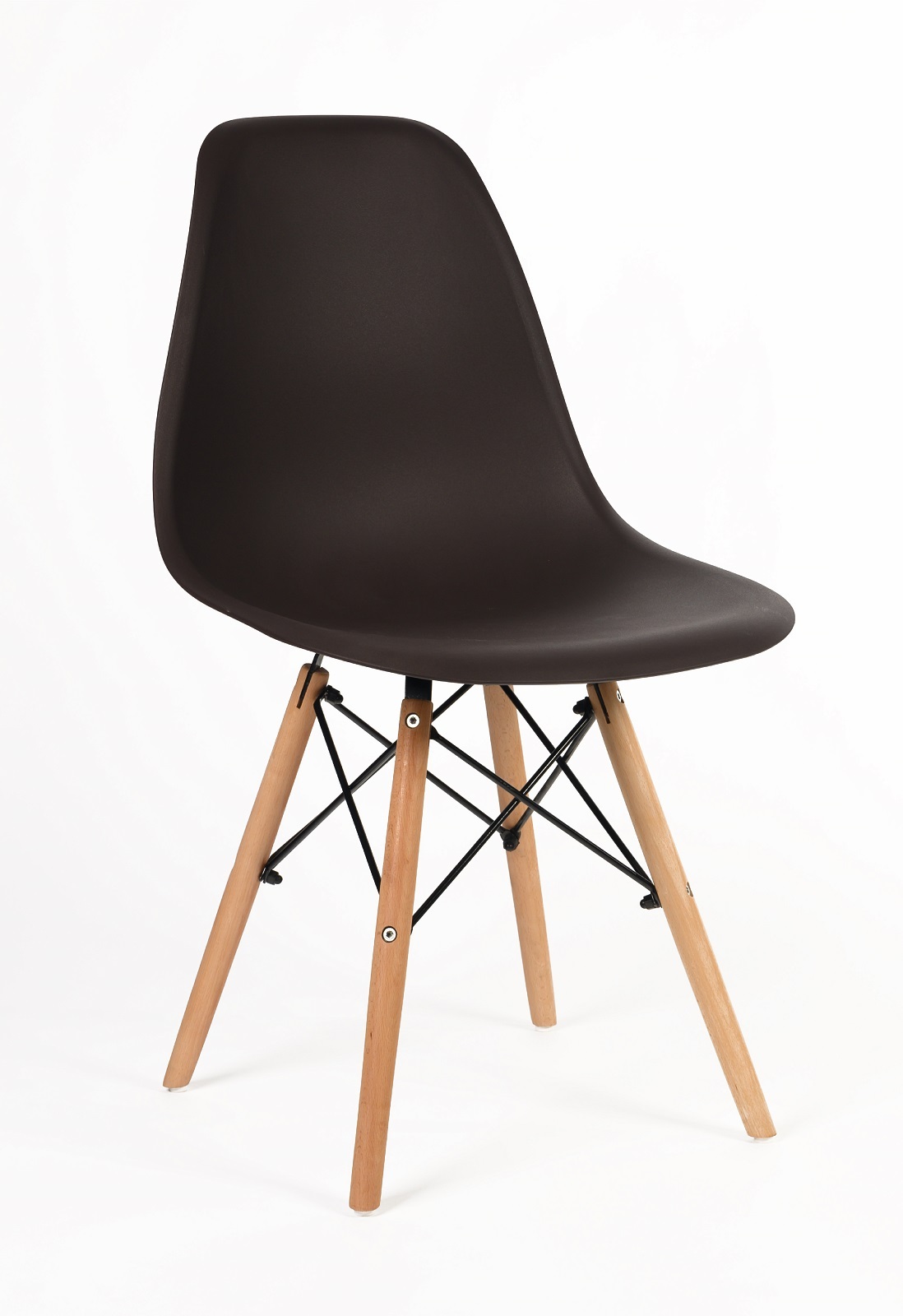 Стул для кухни СтулБержи EAMES DSW, деревянные ножки, 1 шт., горький шоколад