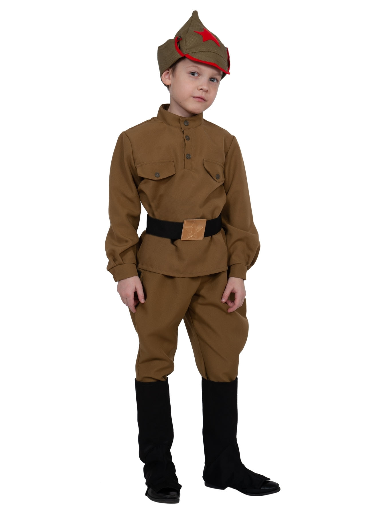 фото Карнавальный костюм карнавалофф военный, цв. хаки р.134