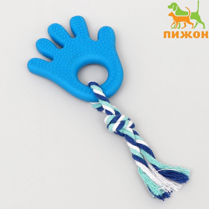 

Игрушка для собак Пижон Ладошка голубая, пластик, 10 см