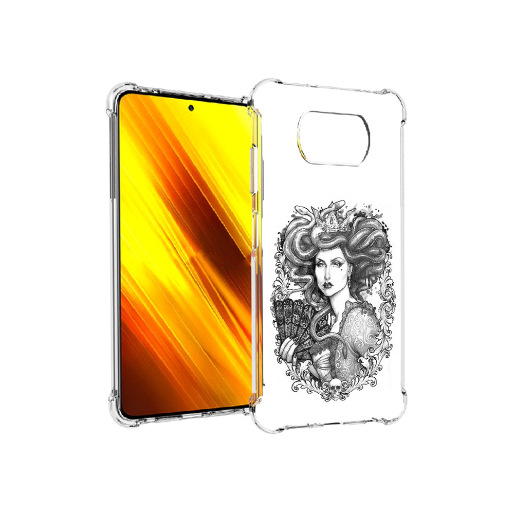 

Чехол MyPads Tocco для Xiaomi Poco X3 медуза черно белый (PT154881.262.472), Прозрачный, Tocco