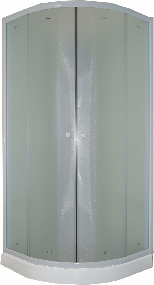 Душевая кабина Parly Effect TMF911 85x85, стекло матовое, профиль белый полукруглый окантовочный алюминиевый профиль лука