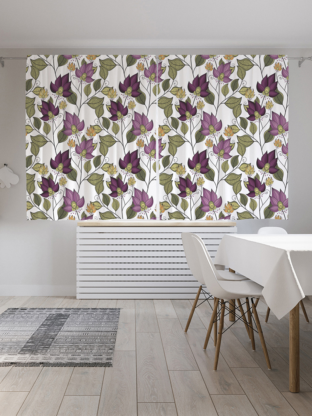 

Шторы с фотопечатью JoyArty "Цветочный купол" из сатена, 290х180 см